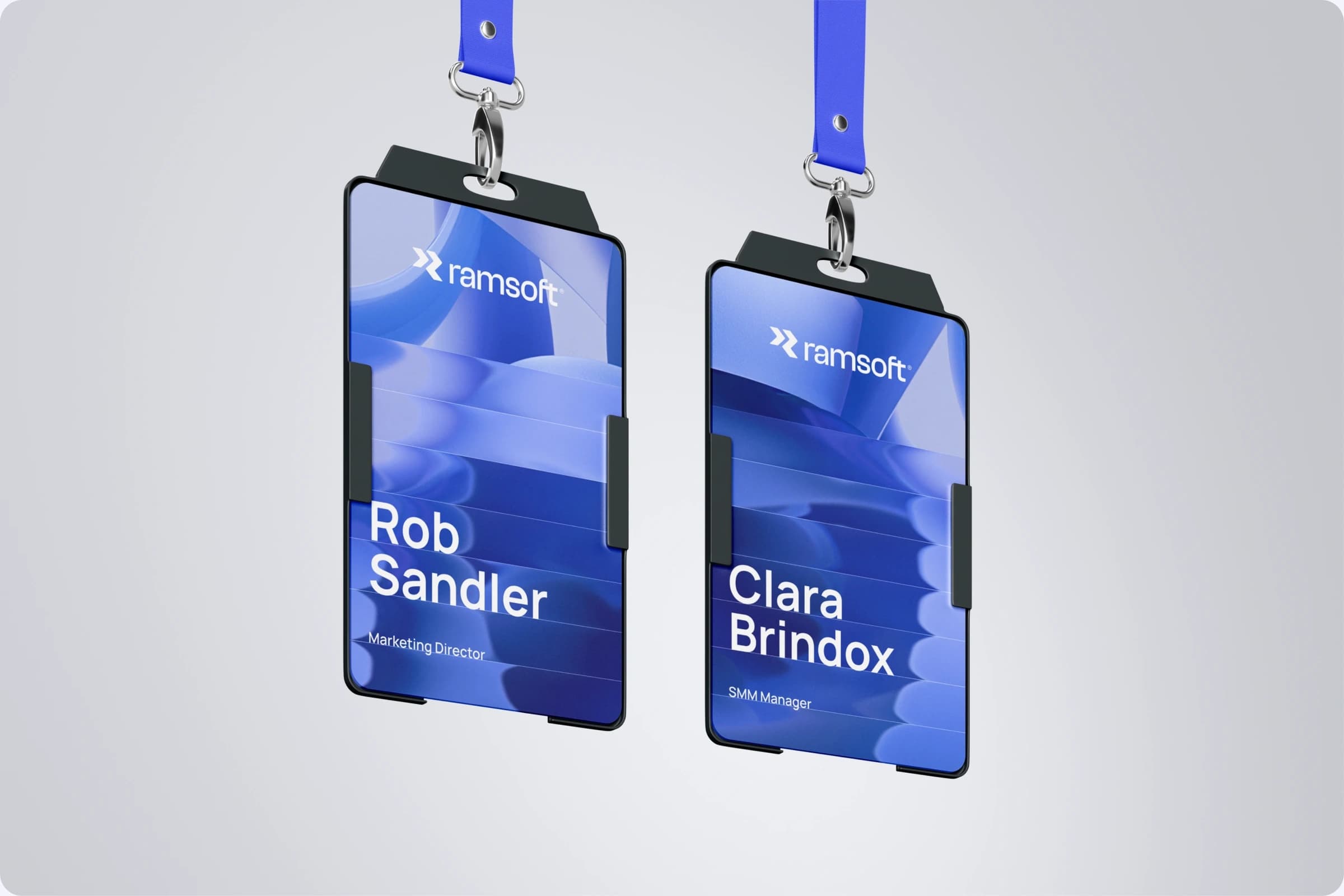 Branded event badges on lanyards