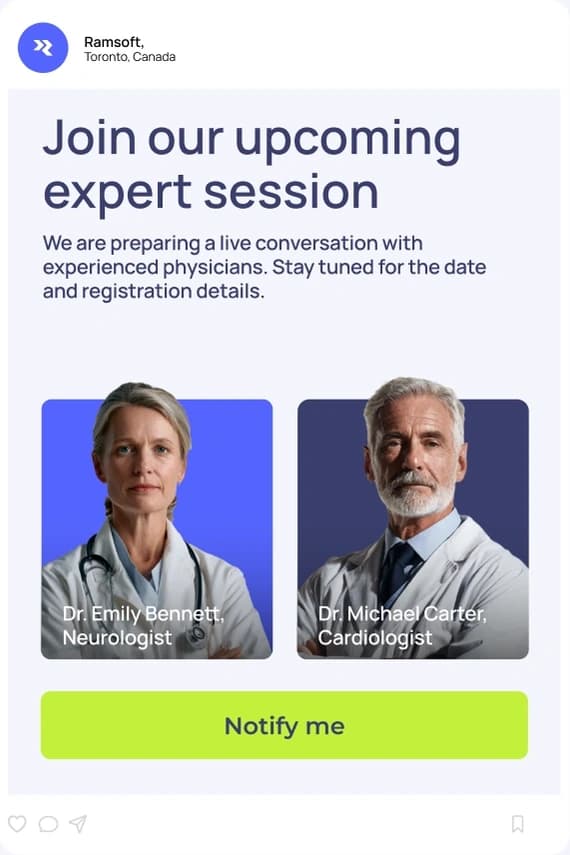 Post – upcoming expert session